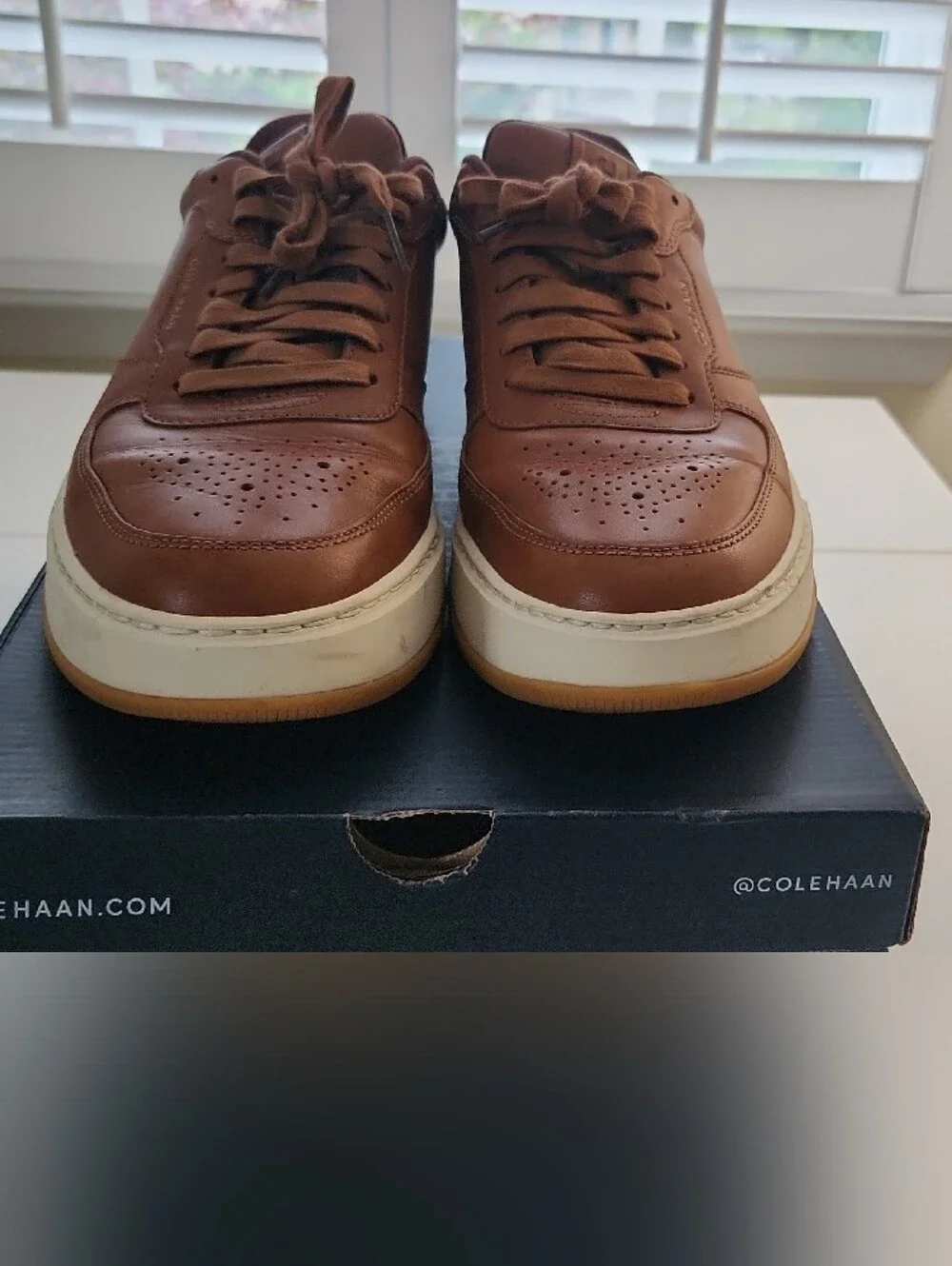 Cole Haan Men’s Brown Leather Lace-Up Sneakers